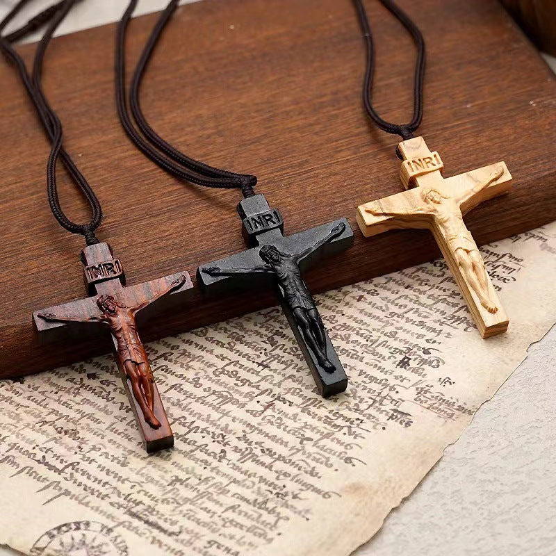wooden cross necklace INRI - MERGE.DAY.1.FREESTYLE