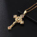 Cross colored zircon micro inlaid zircon necklace pendant - MERGE.DAY.1.FREESTYLE