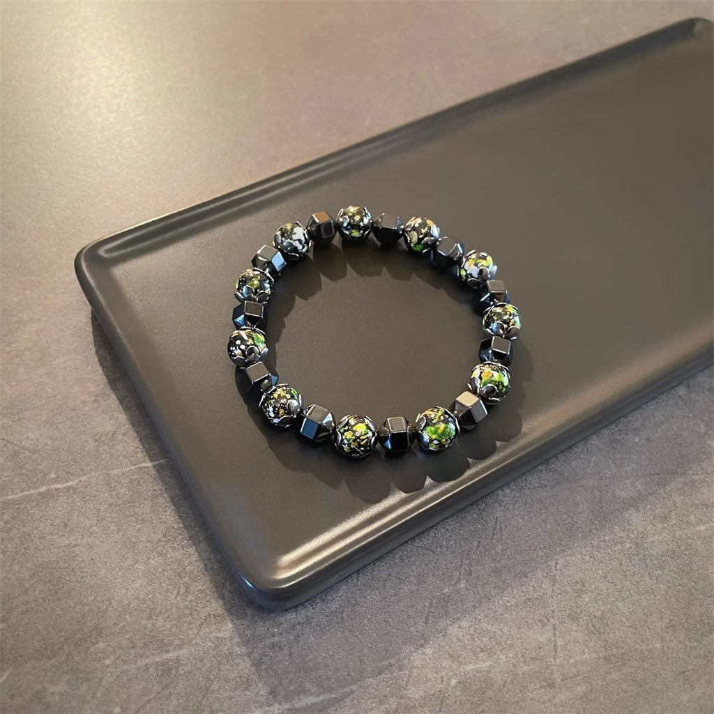 Irregular black gallstone stitching bracelet - MERGE.DAY.1.FREESTYLE