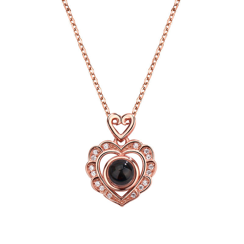 Full Diamond Love Projection Necklace Photo Custom Pendant - MERGE.DAY.1.FREESTYLE