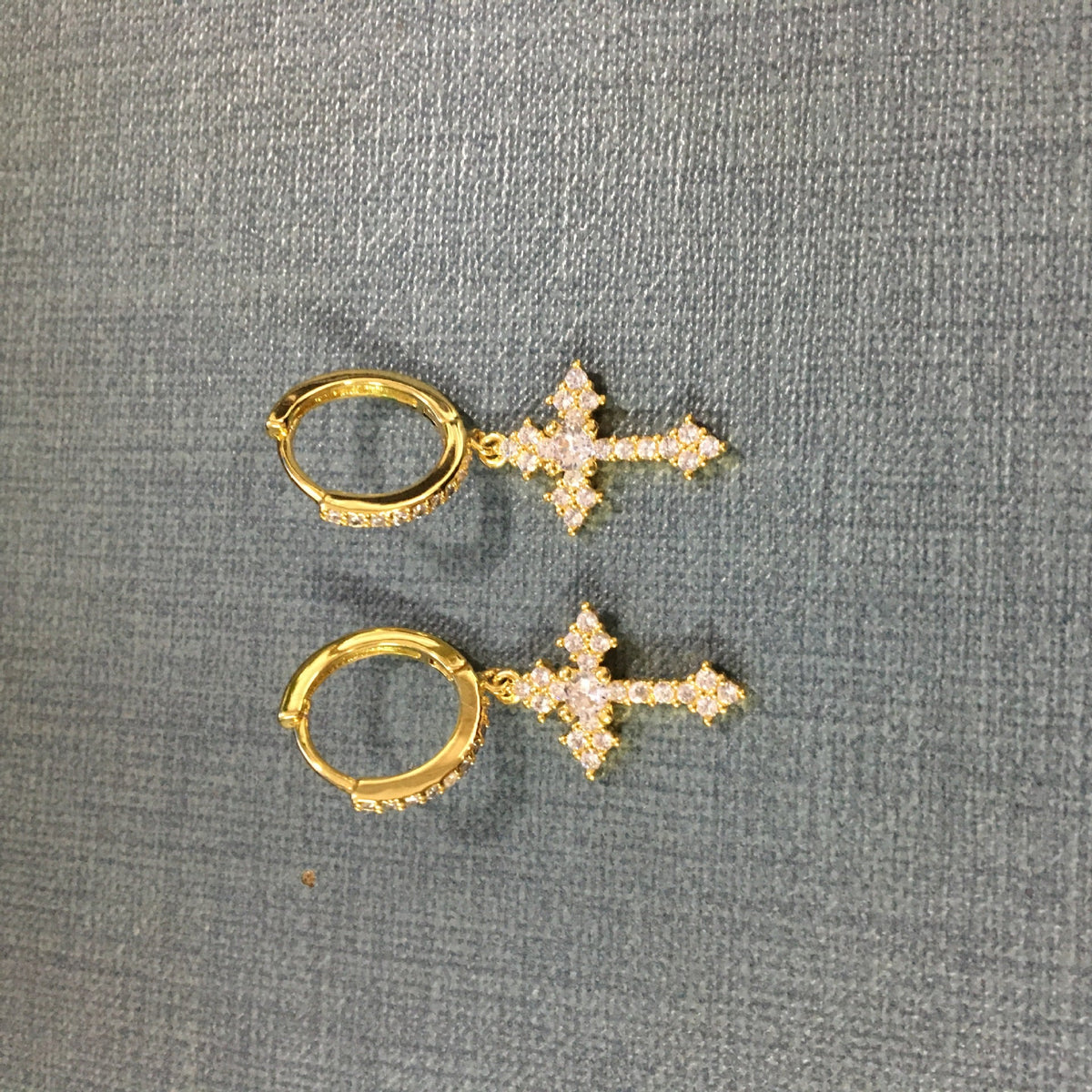 Hip-hop cubic zirconia cross earrings - MERGE.DAY.1.FREESTYLE