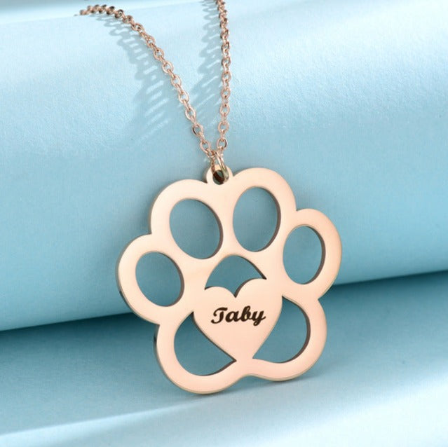 dog name necklace hollow claw love necklace - MERGE.DAY.1.FREESTYLE