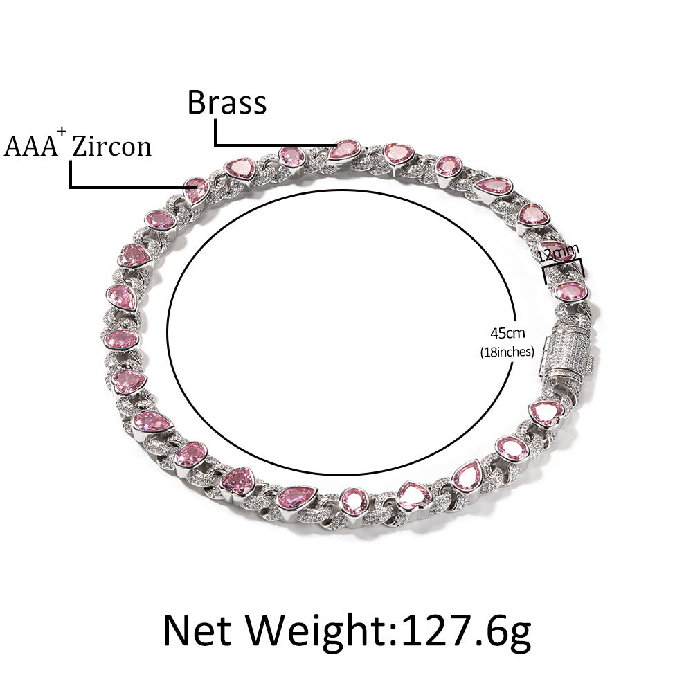 Pink Love Infinity Chain Diamond Necklace - MERGE.DAY.1.FREESTYLE