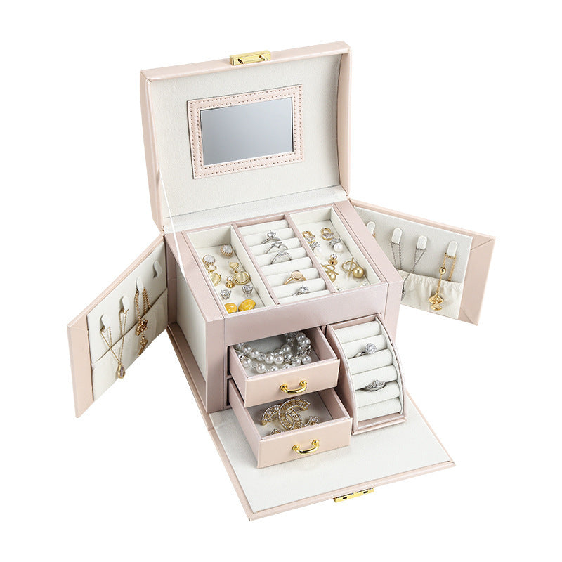 PU leather dustproof large capacity drawer jewelry box - MERGE.DAY.1.FREESTYLE