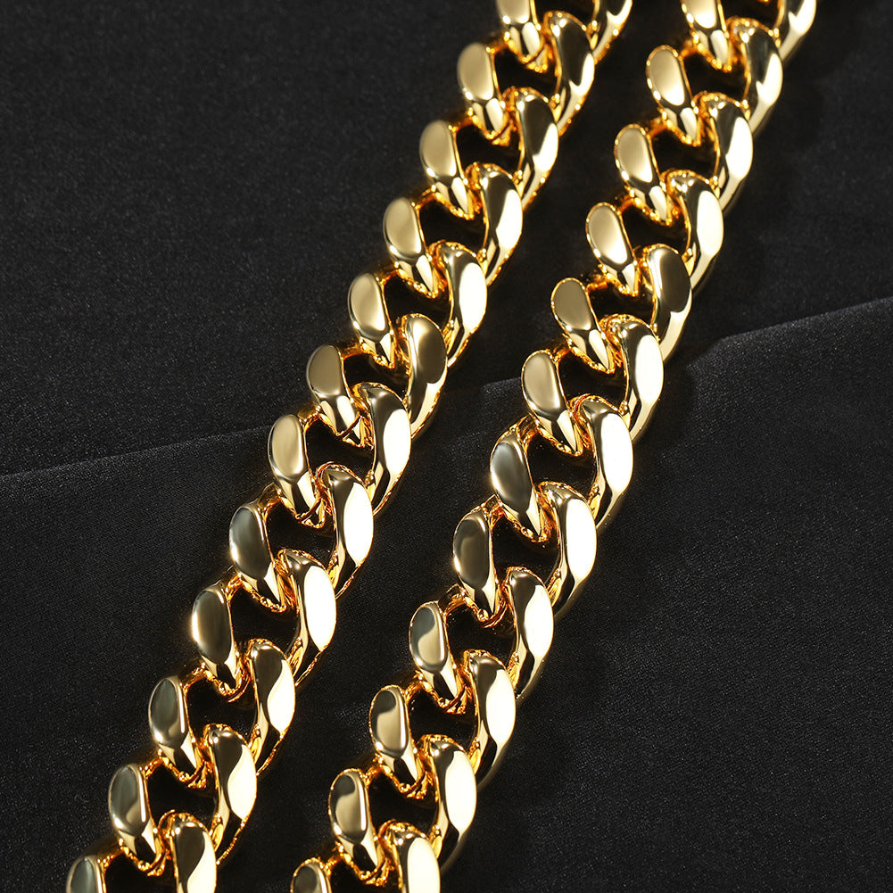 Hip-hop diamond-encrusted clasp smooth Cuban chain - MERGE.DAY.1.FREESTYLE