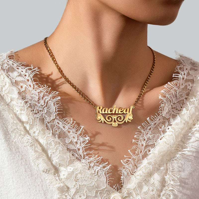 DIY letter necklace laser marking name clavicle necklace - MERGE.DAY.1.FREESTYLE