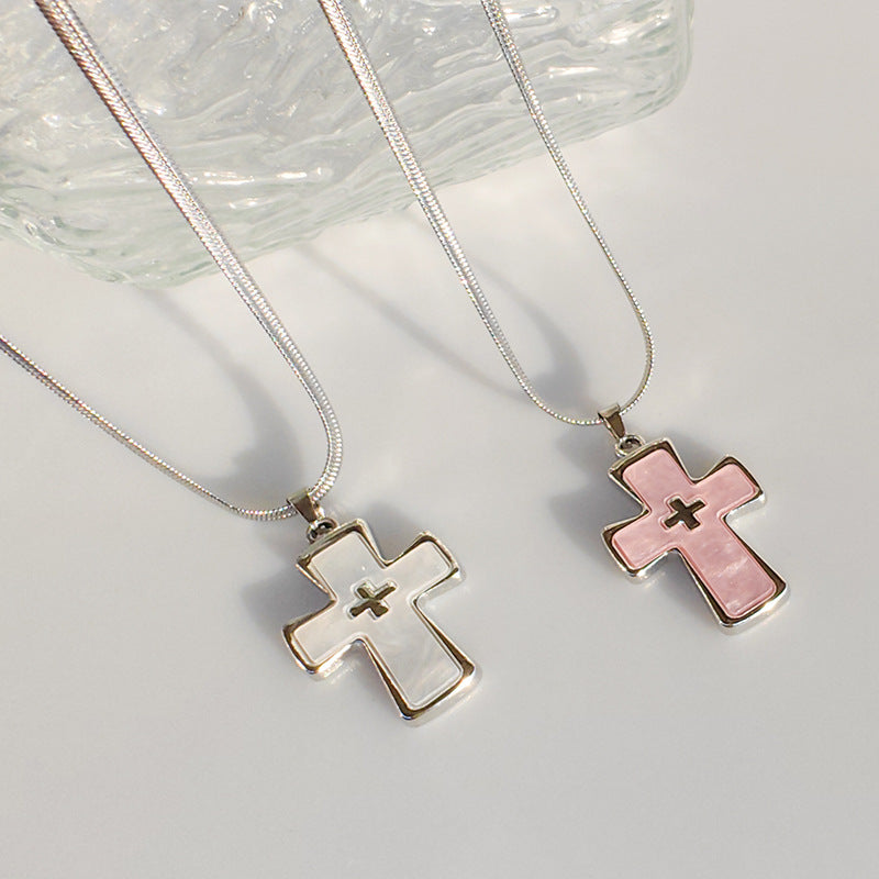 High-grade blade chain double cross pendant necklace - MERGE.DAY.1.FREESTYLE