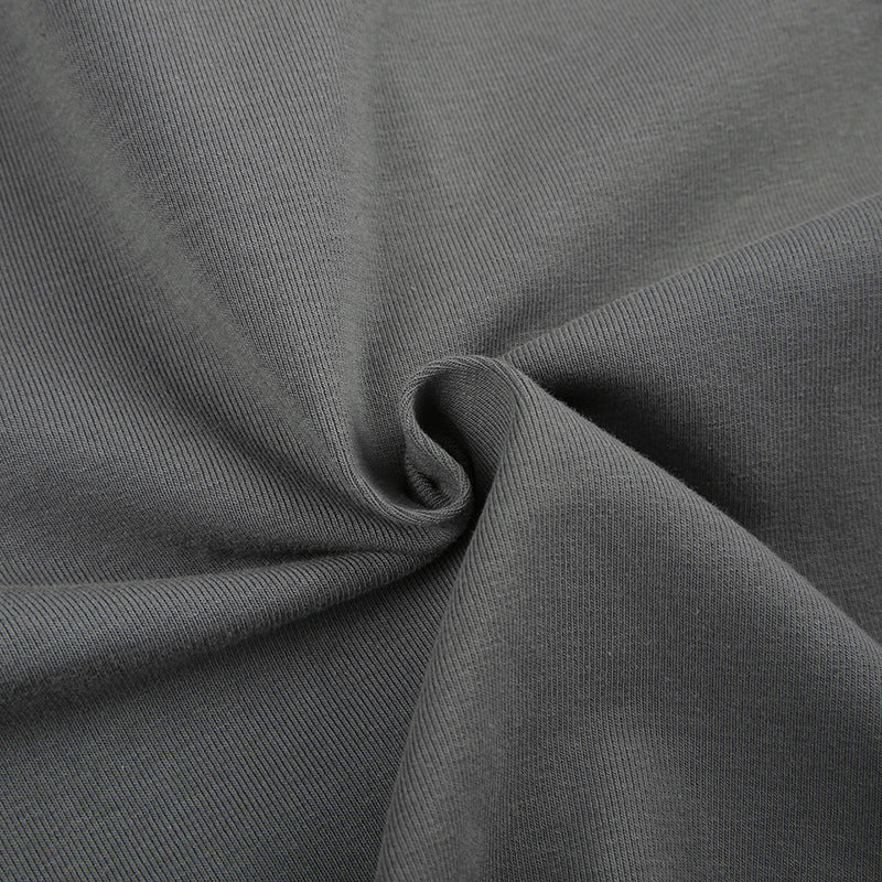 Invisible Zipper Stand Collar Short Sleeve Top Slim Fit Bottom T-Shirt - MERGE.DAY.1.FREESTYLE