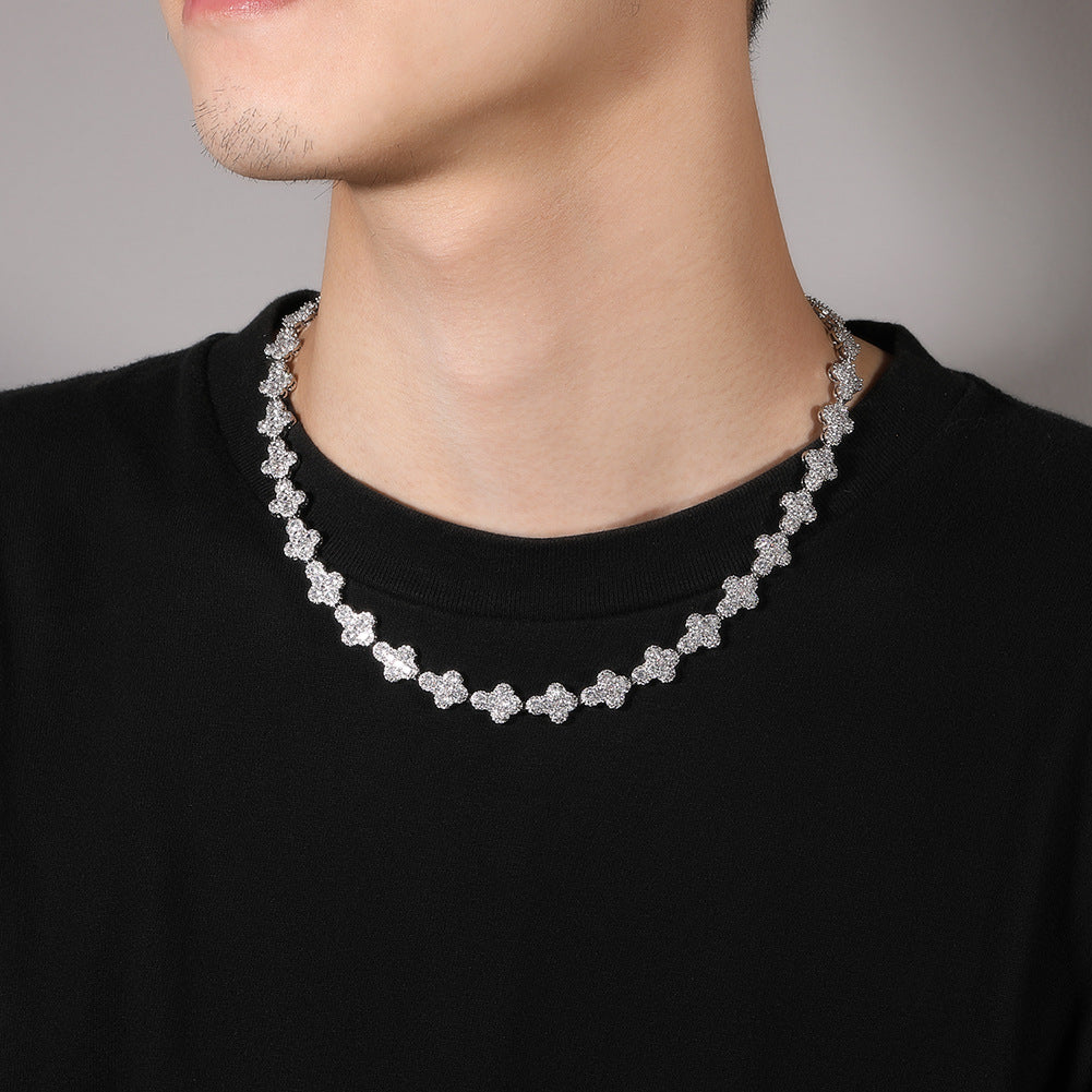 mens gold cross moissanite chain necklace - MERGE.DAY.1.FREESTYLE
