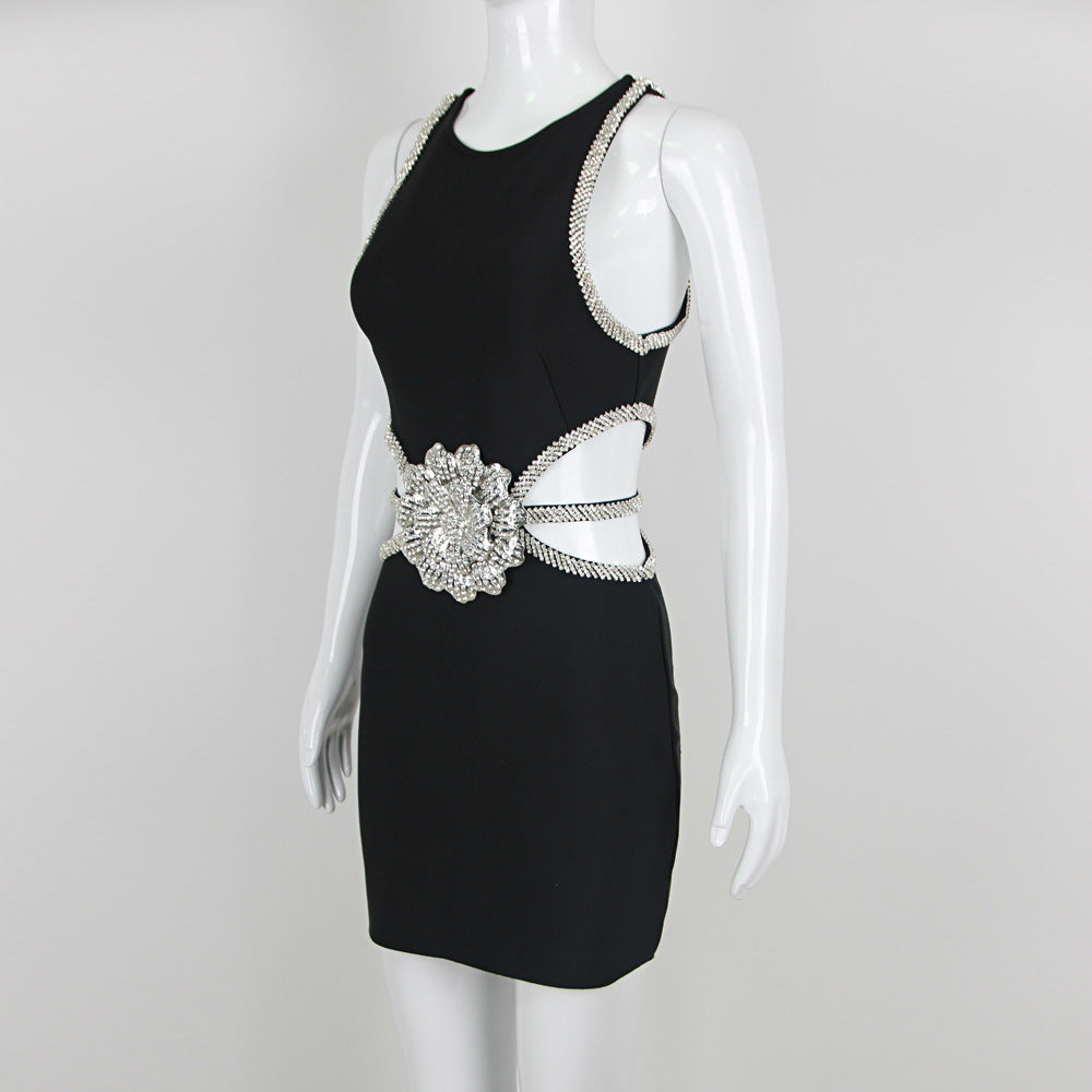 2024 spring and summer waistless exquisite rhinestone flower dress - MERGE.DAY.1.FREESTYLE