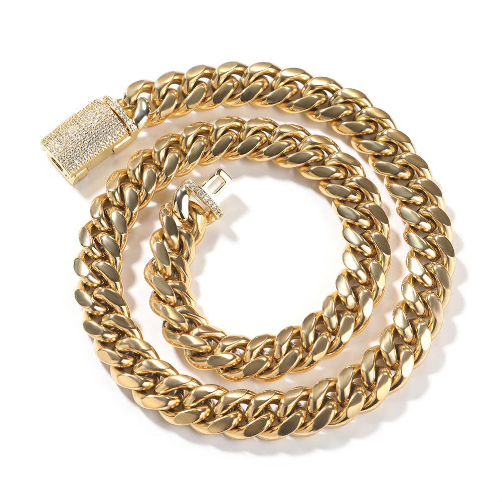 Hip-hop zircon stainless steel zircon necklace - MERGE.DAY.1.FREESTYLE
