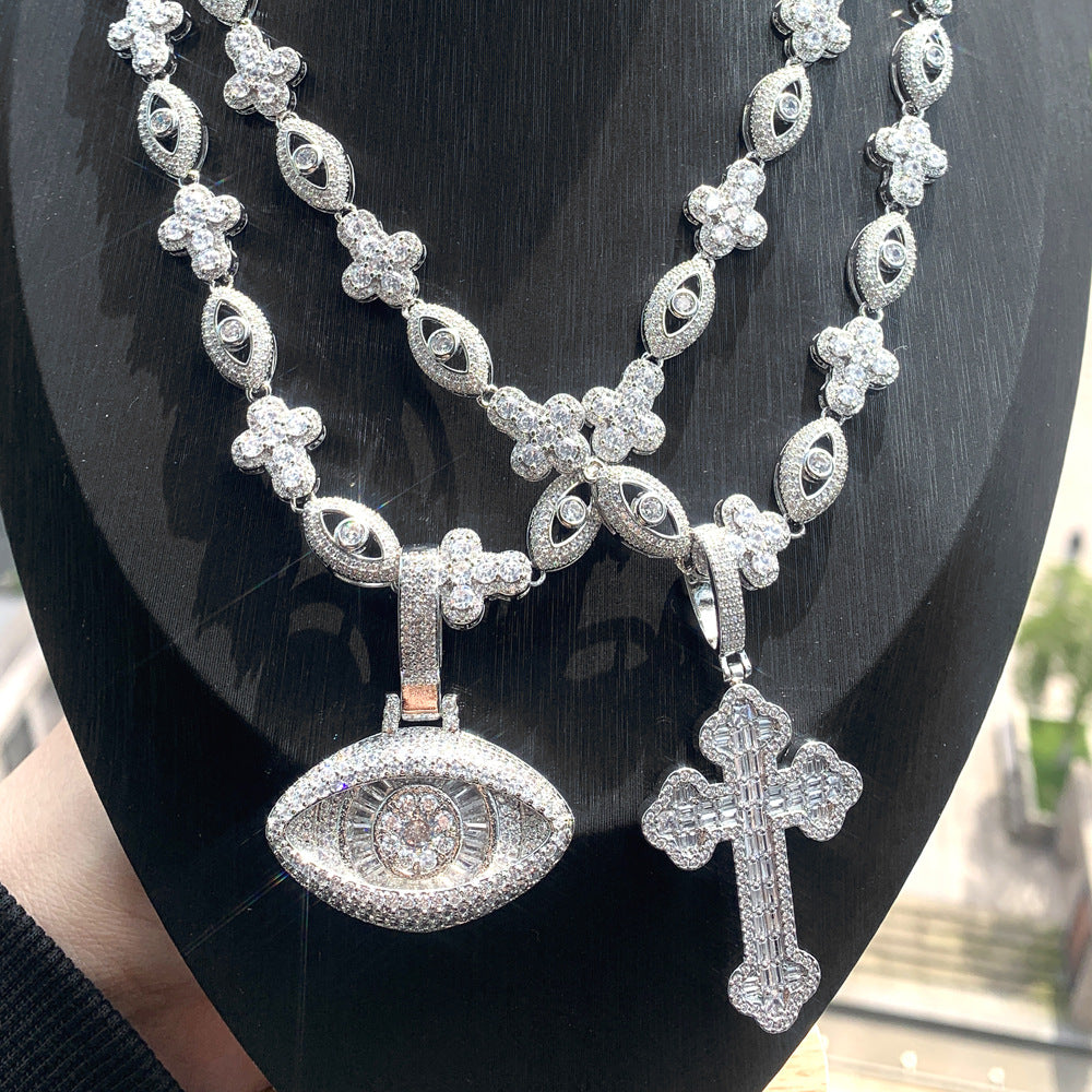 Cross Zircon Eye Pendant Hip Hop Necklace - MERGE.DAY.1.FREESTYLE