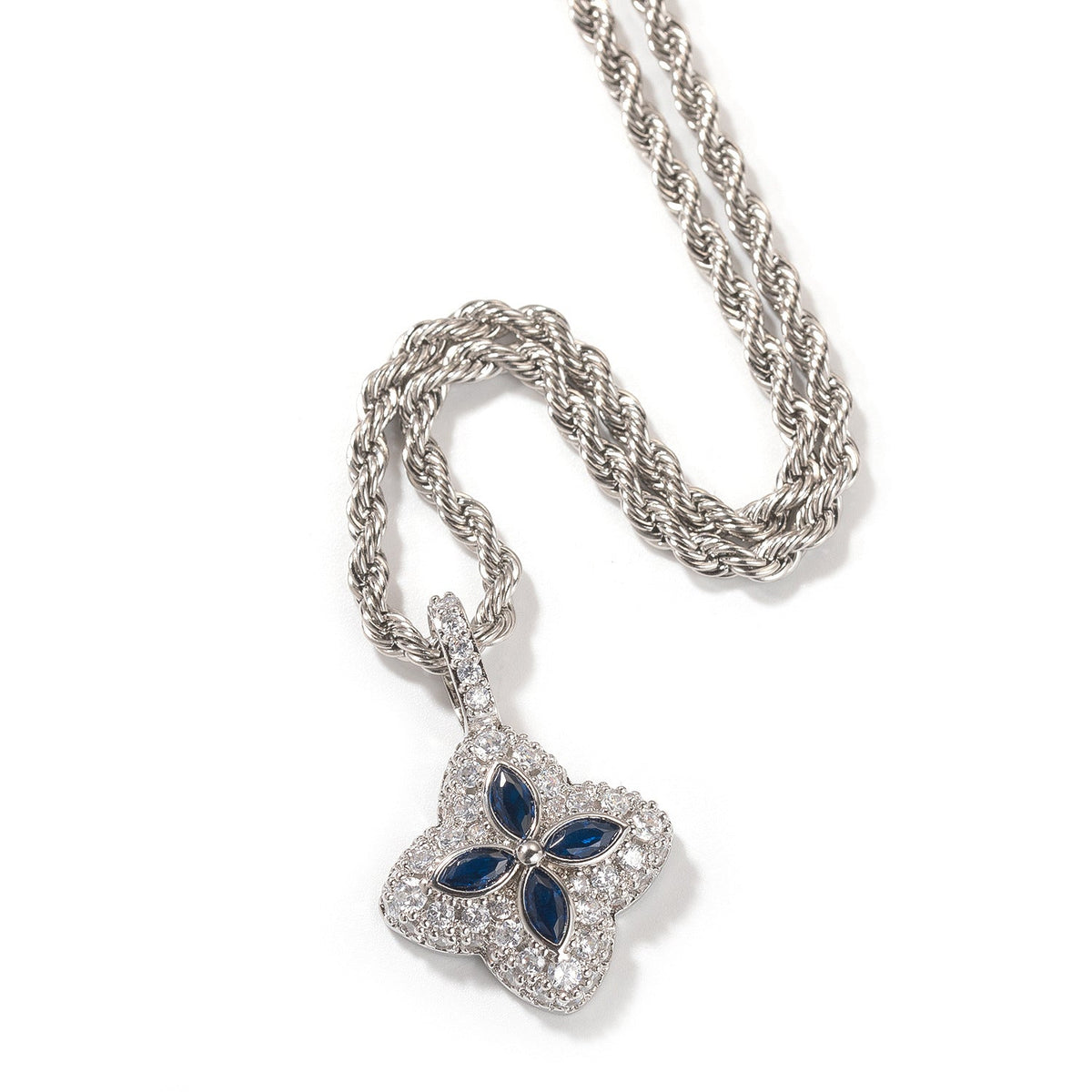 Cubic Zirconia Colorful Four-Leaf Clover Pendant - MERGE.DAY.1.FREESTYLE