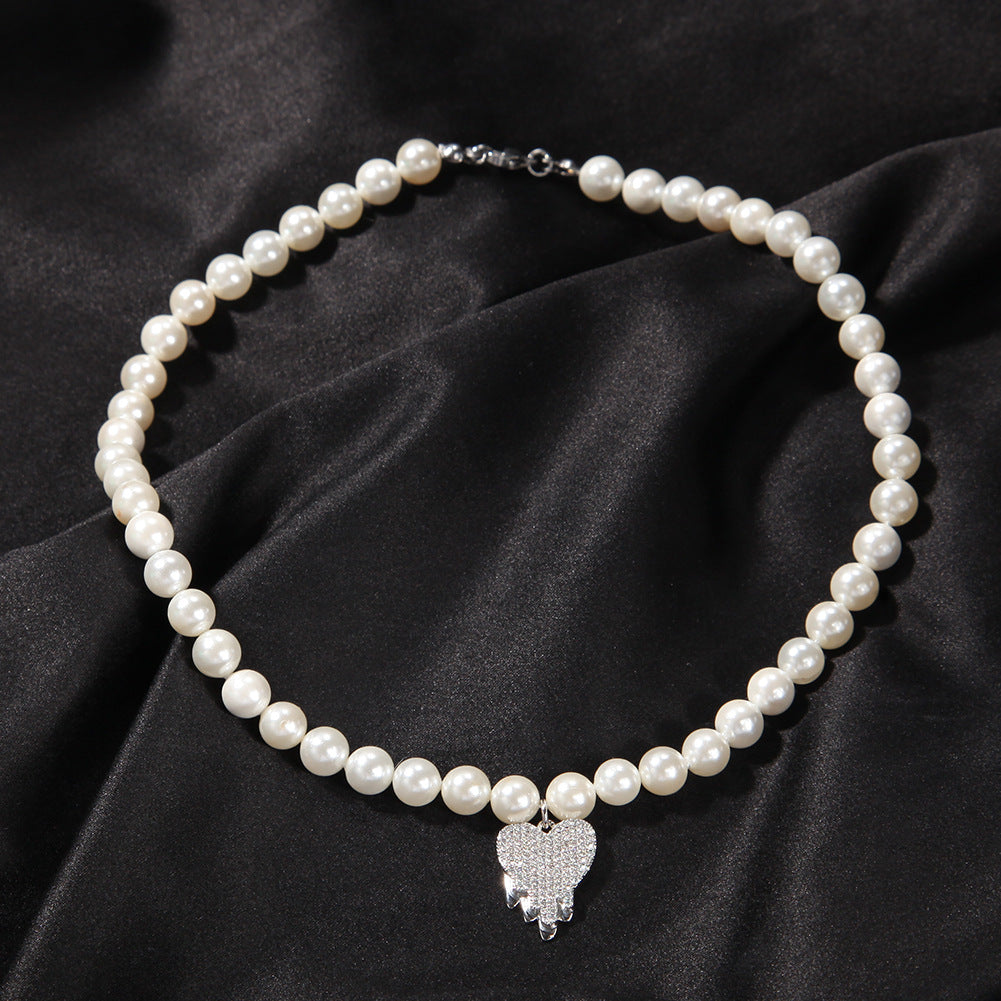 Water Drop Love Pearl Necklace Hip Hop Trend Necklace - MERGE.DAY.1.FREESTYLE