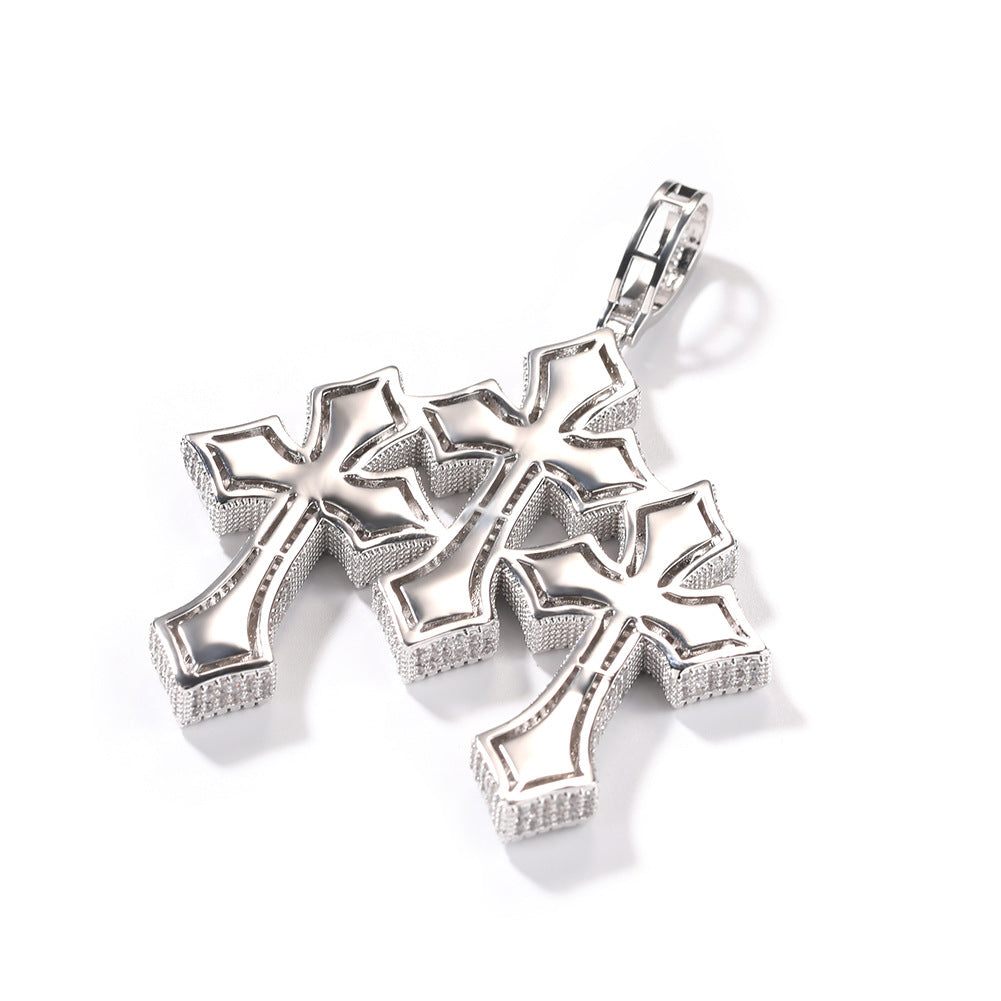 Retro Cross Square Zircon Inlay Necklace - MERGE.DAY.1.FREESTYLE