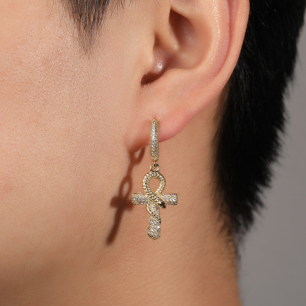 Hip-hop Anhe snake zircon earrings - MERGE.DAY.1.FREESTYLE