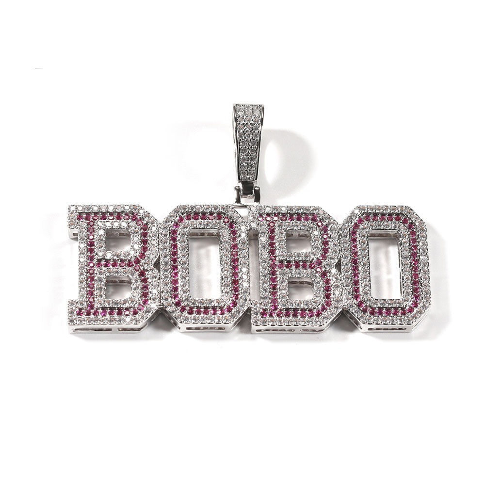Alphabet Necklace Diamond Quartz Panel Hip Hop Necklace - MERGE.DAY.1.FREESTYLE