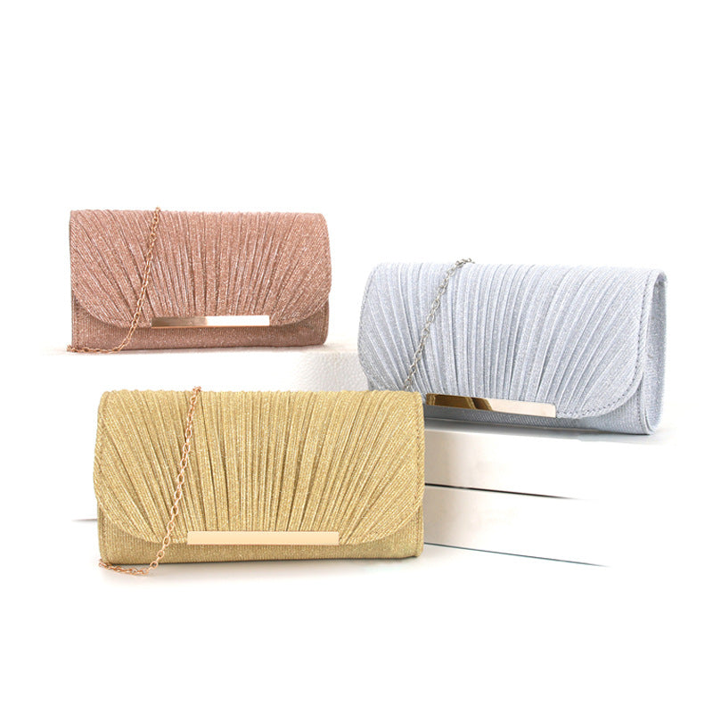Pleated high sewing round bottom hand-held evening bag - MERGE.DAY.1.FREESTYLE