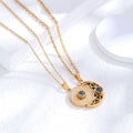 Gold sun and moon projection matching necklaces for couples - MERGE.DAY.1.FREESTYLE