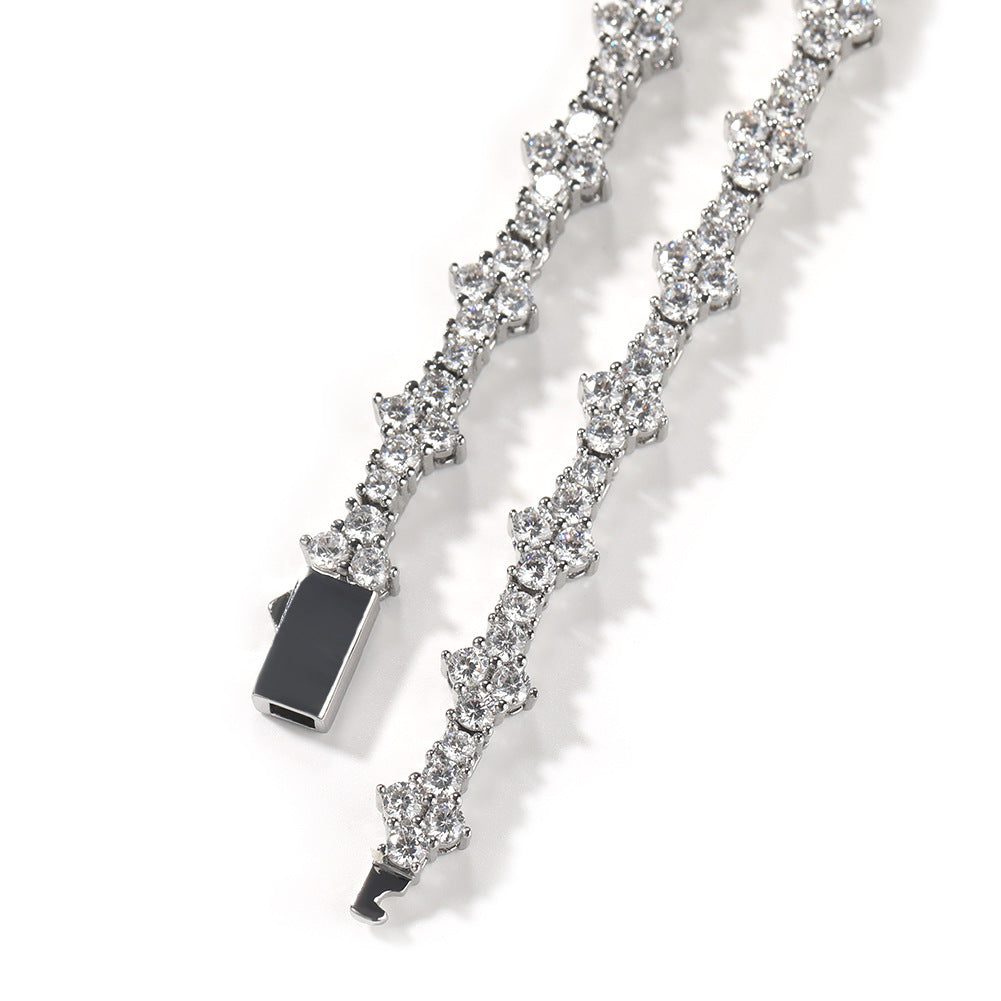 Diamond-studded high-end airplane tennis chain - MERGE.DAY.1.FREESTYLE