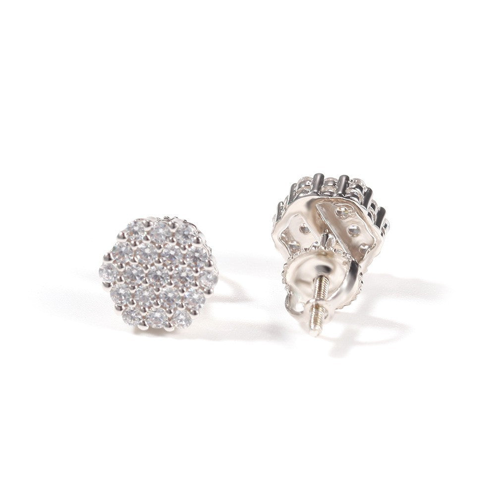 Hip Hop diamond-encrusted 925 silver stud earrings - MERGE.DAY.1.FREESTYLE