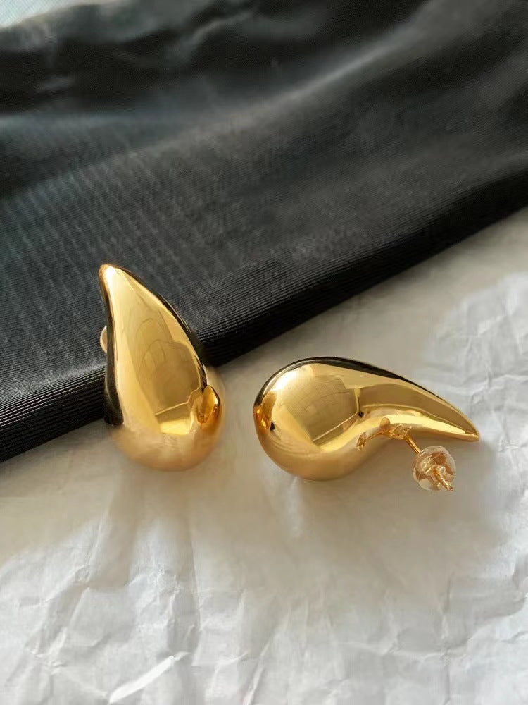 18K Gold Water Drop Earrings Simple Personality Ear Jewelry - MERGE.DAY.1.FREESTYLE