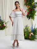French square neck waist dress - MERGE.DAY.1.FREESTYLE