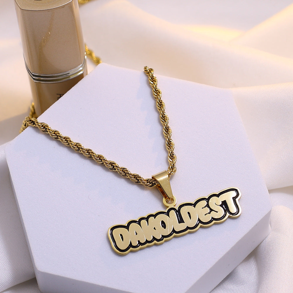 Customized vintage French ins enamel letter pendant - MERGE.DAY.1.FREESTYLE