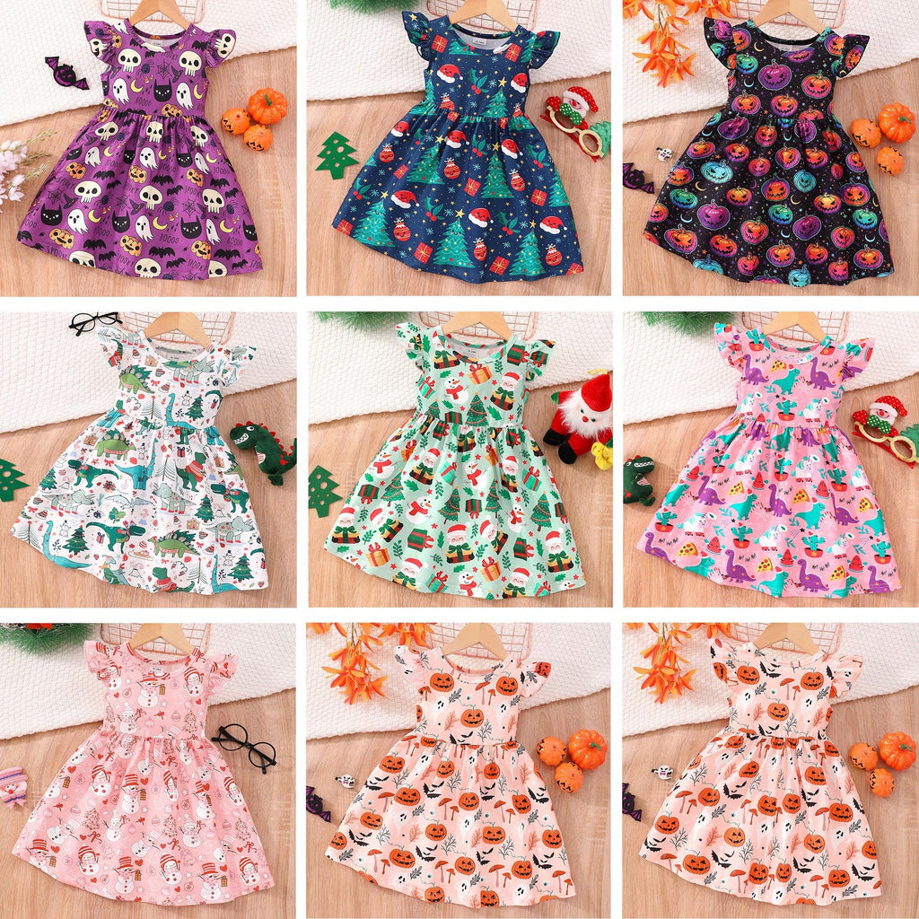 Halloween Christmas children's clothing print dresses - MERGE.DAY.1.FREESTYLE