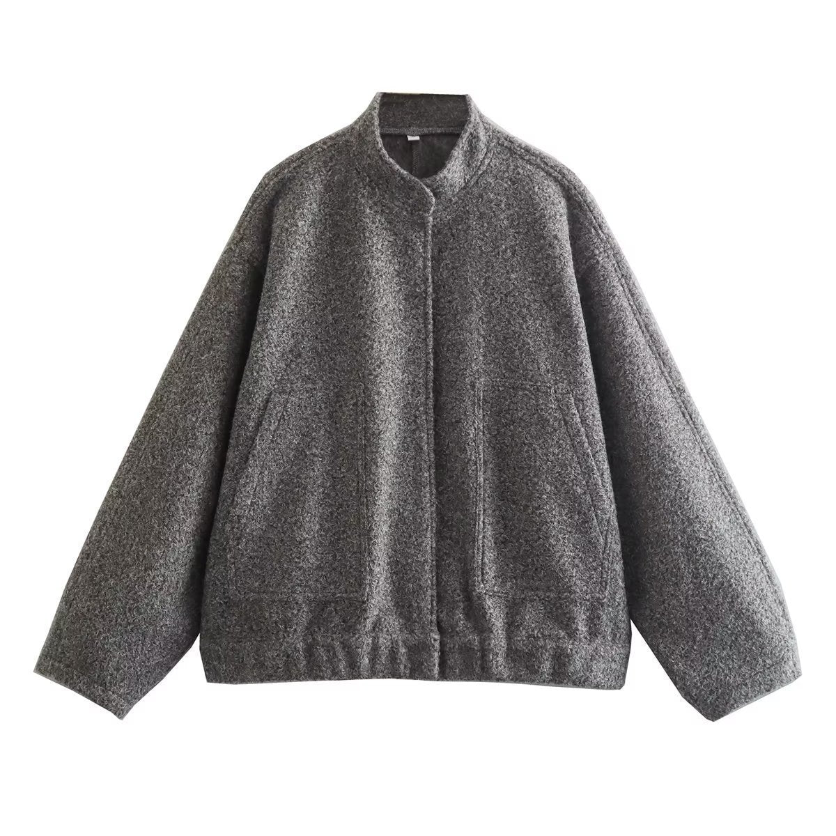 Stand-up collar plain coat - MERGE.DAY.1.FREESTYLE