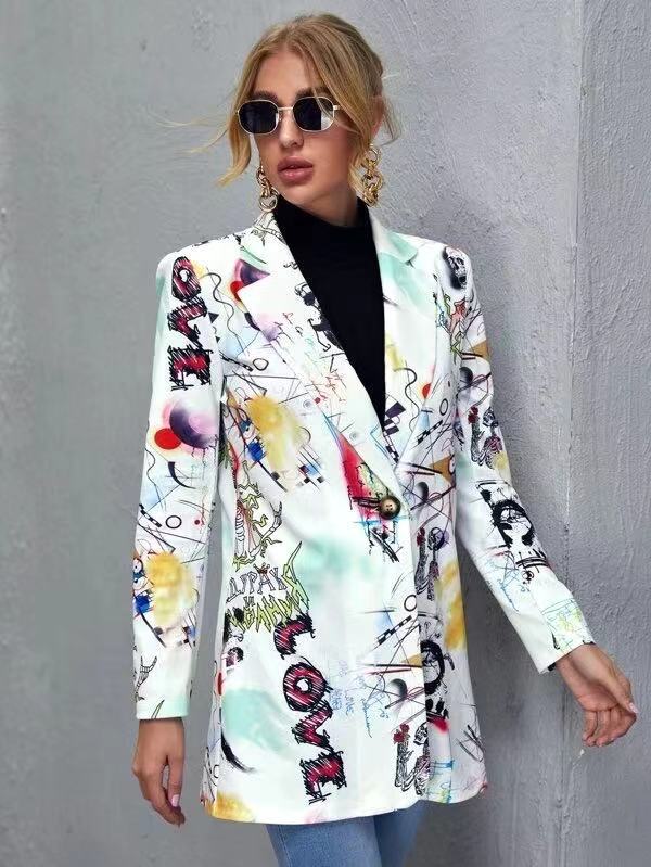 Printed slim fit mid-length jacket - MERGE.DAY.1.FREESTYLE
