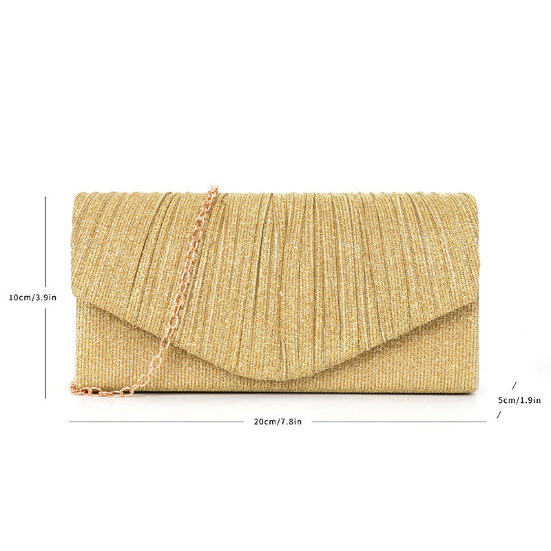 pleated striped veil flashing material handbag - MERGE.DAY.1.FREESTYLE