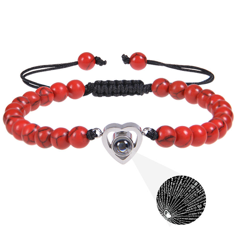 Pink crystal string stone projection bracelet - MERGE.DAY.1.FREESTYLE