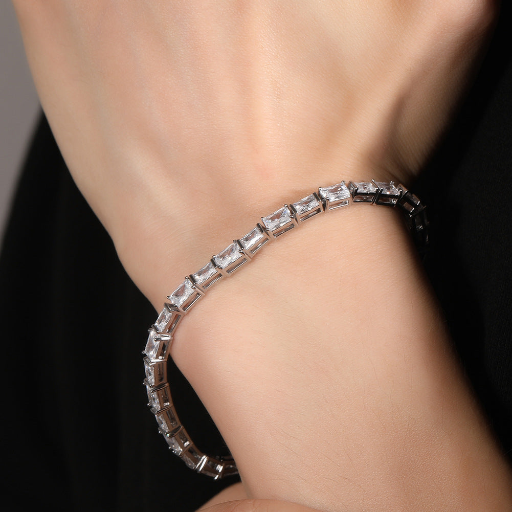 Hip-hop zircon-encrusted emerald color-matching tennis chain - MERGE.DAY.1.FREESTYLE