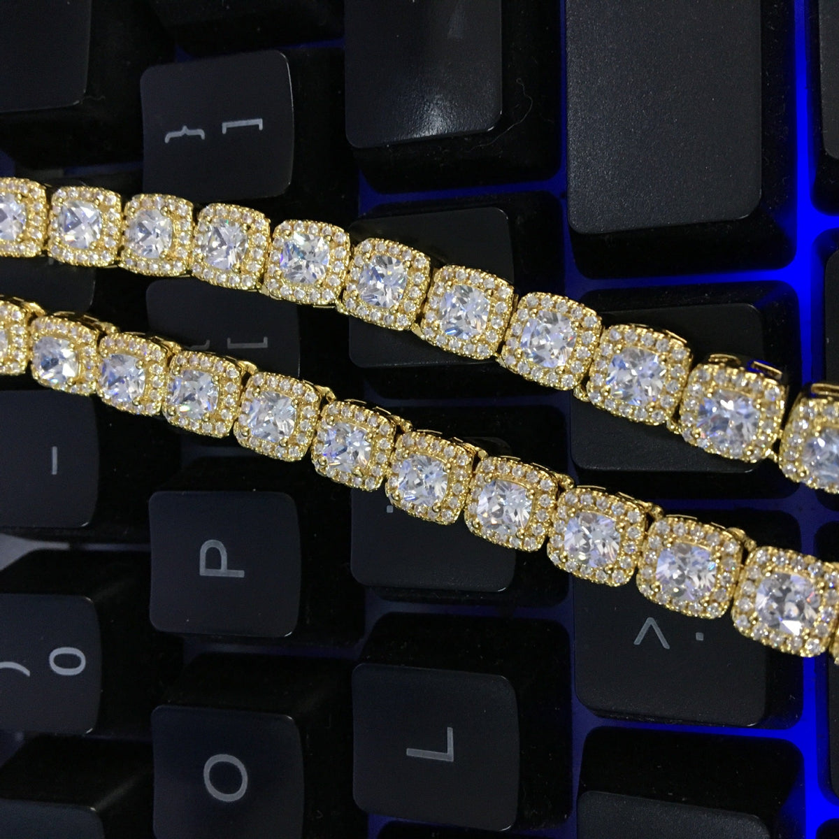 Zircon Hip Hop Necklace 7mm Gold Plated Rock Candy Chain - MERGE.DAY.1.FREESTYLE