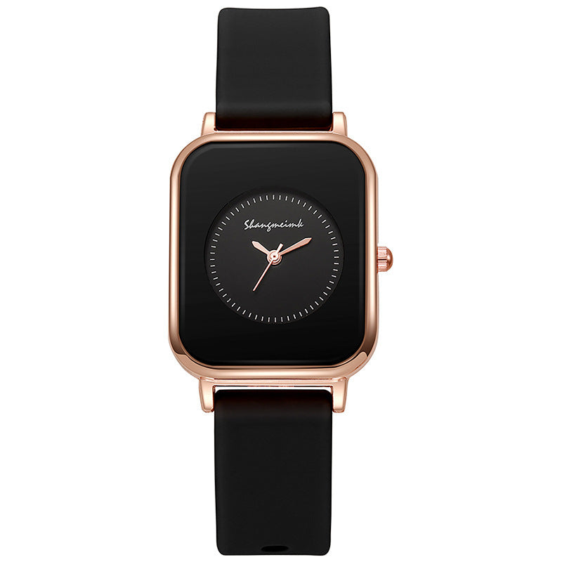 Casual square-shaped, elegant quartz silicone strap student watches. - MERGE.DAY.1.FREESTYLE