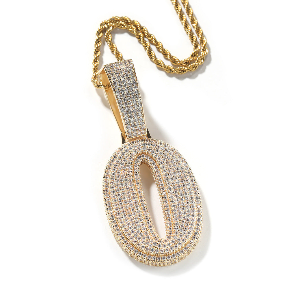Hip-hop diamond-encrusted number pendant - MERGE.DAY.1.FREESTYLE