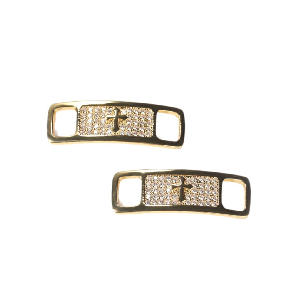 Hip-hop zircon cross smiling face broken heart shoe buckle - MERGE.DAY.1.FREESTYLE