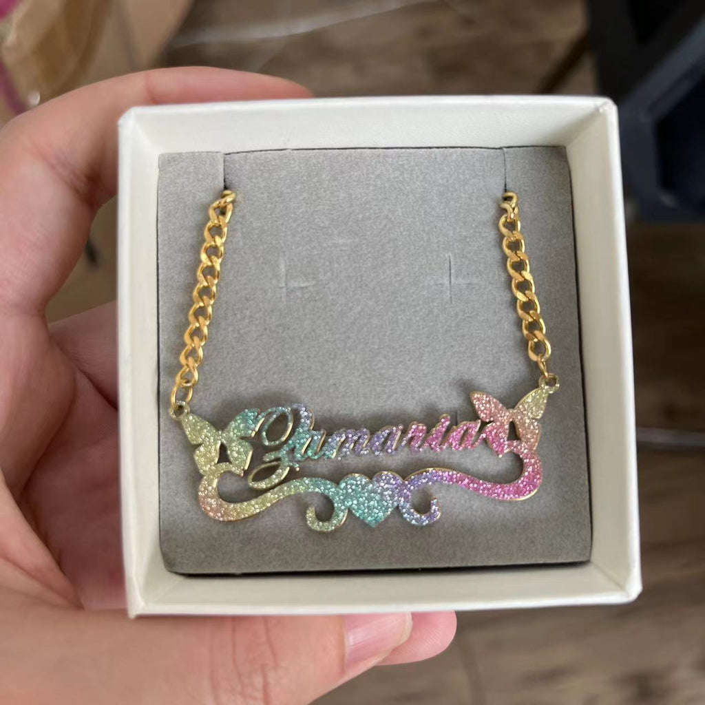 Custom Color Sticker Name Necklace Pendant - MERGE.DAY.1.FREESTYLE