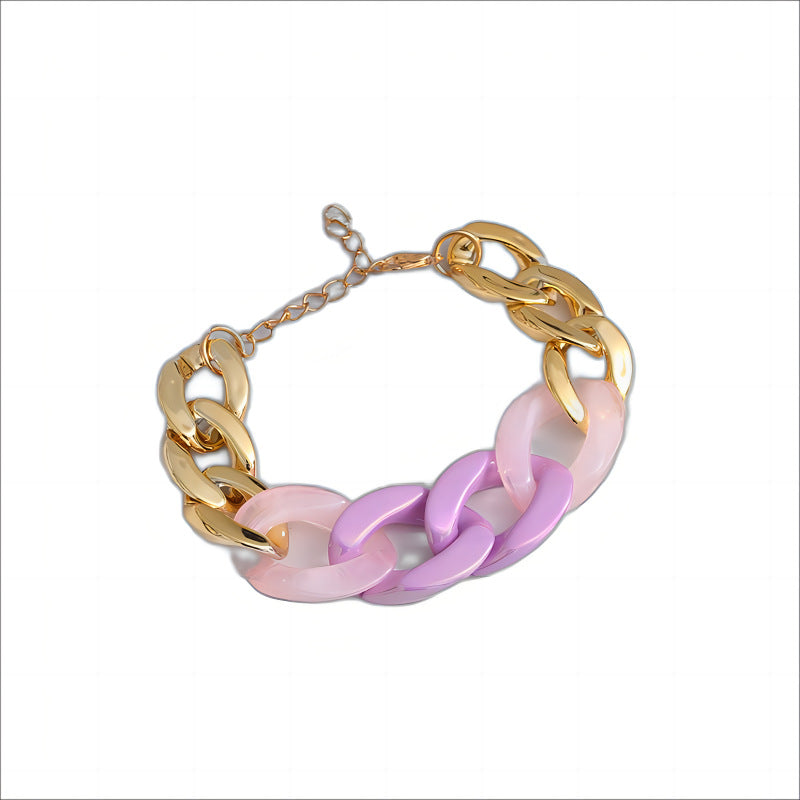 Three pink resin Cuban bracelet - MERGE.DAY.1.FREESTYLE