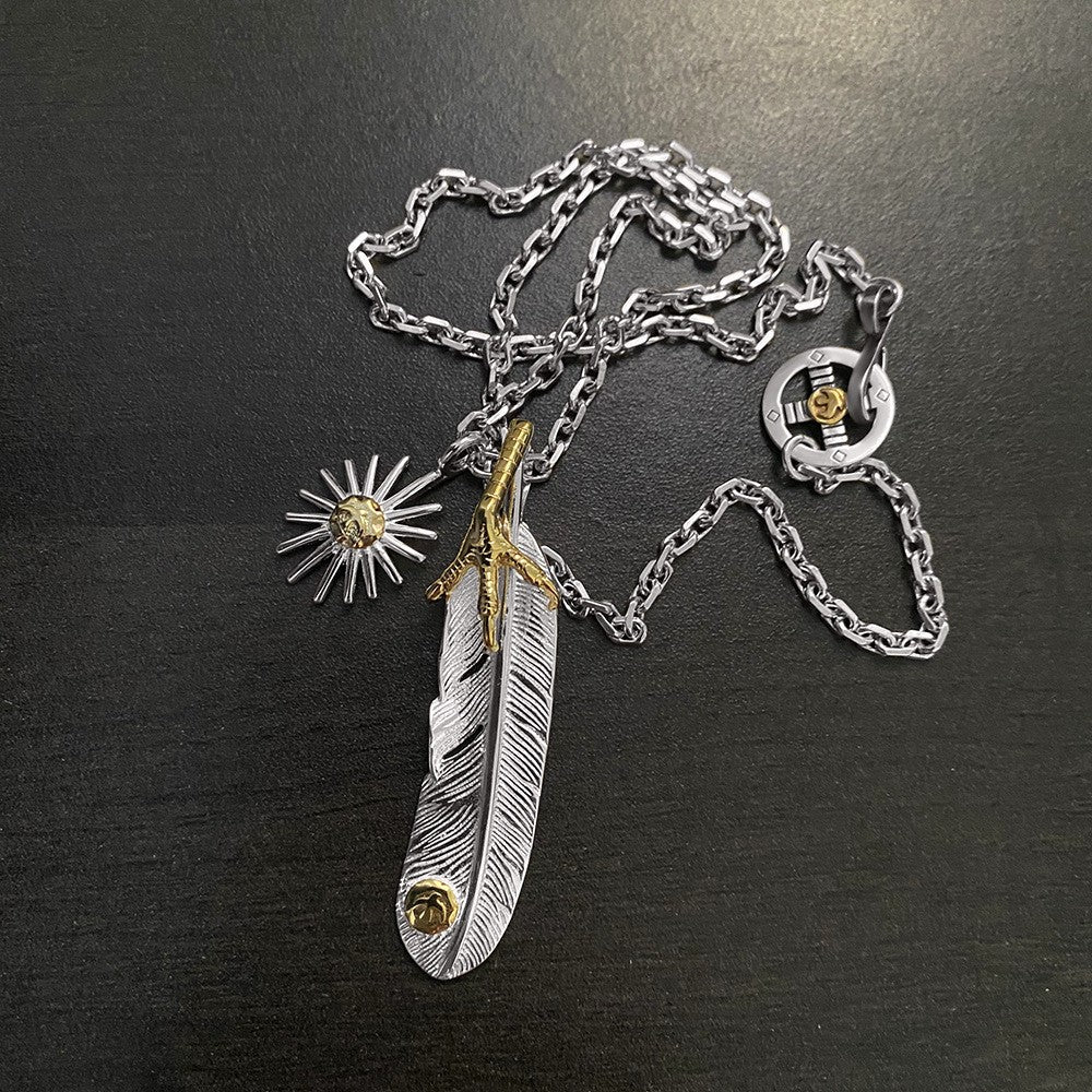 Goro Takahashi's Goro Eagle Claw Feather Sun Necklace - MERGE.DAY.1.FREESTYLE
