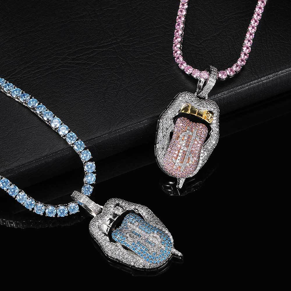Dollar Mouth Tongue Hip Hop Jewelry Micro-inlaid Zircon Pendant wholesale - MERGE.DAY.1.FREESTYLE