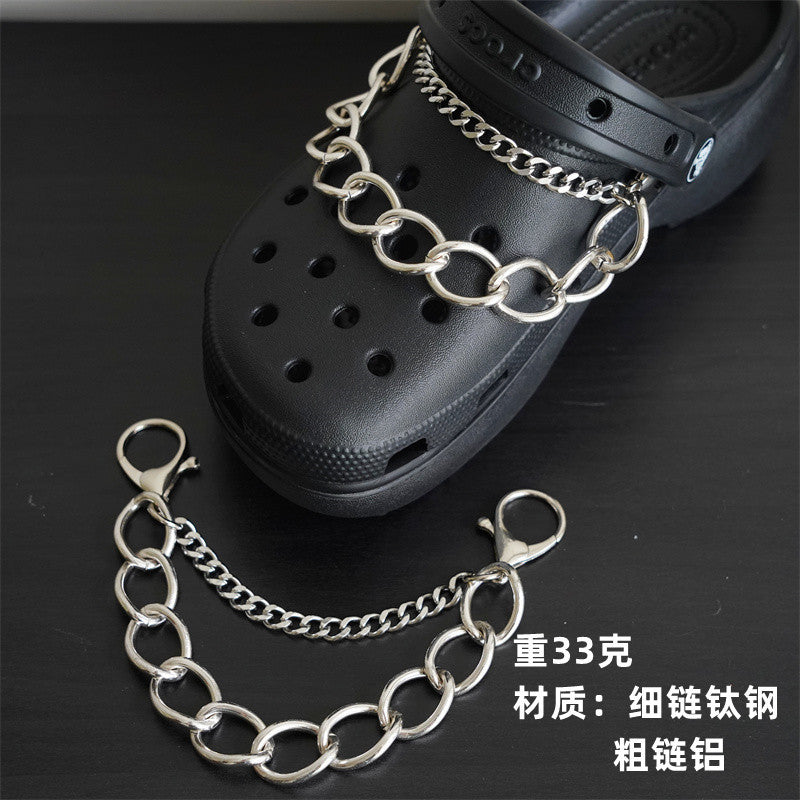 Hole shoe chain cool punk dark multi-layer shoe buckle rivet pearl shoe chain - MERGE.DAY.1.FREESTYLE
