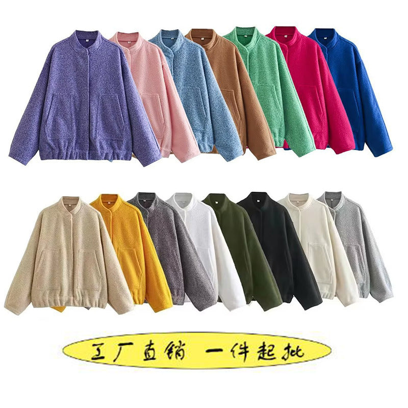 Stand-up collar plain coat - MERGE.DAY.1.FREESTYLE