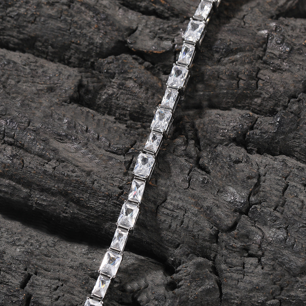 Hip-hop zircon-encrusted emerald color-matching tennis chain - MERGE.DAY.1.FREESTYLE