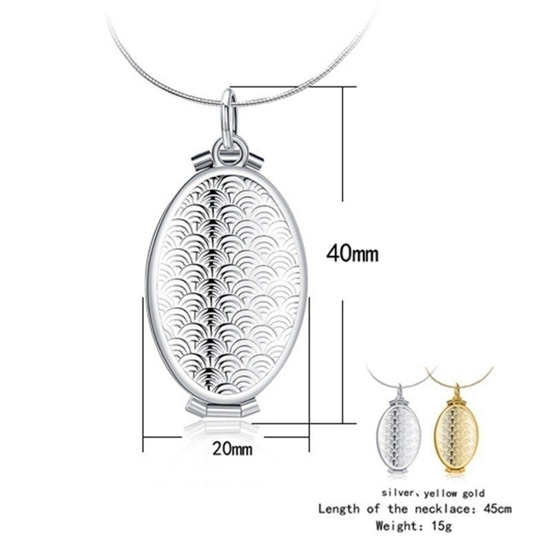 Fish Scale Photo Box Necklace Four Picture Pendant Necklace - MERGE.DAY.1.FREESTYLE