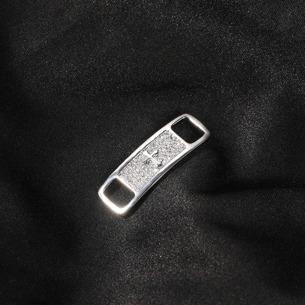 Hip-hop zircon cross smiling face broken heart shoe buckle - MERGE.DAY.1.FREESTYLE