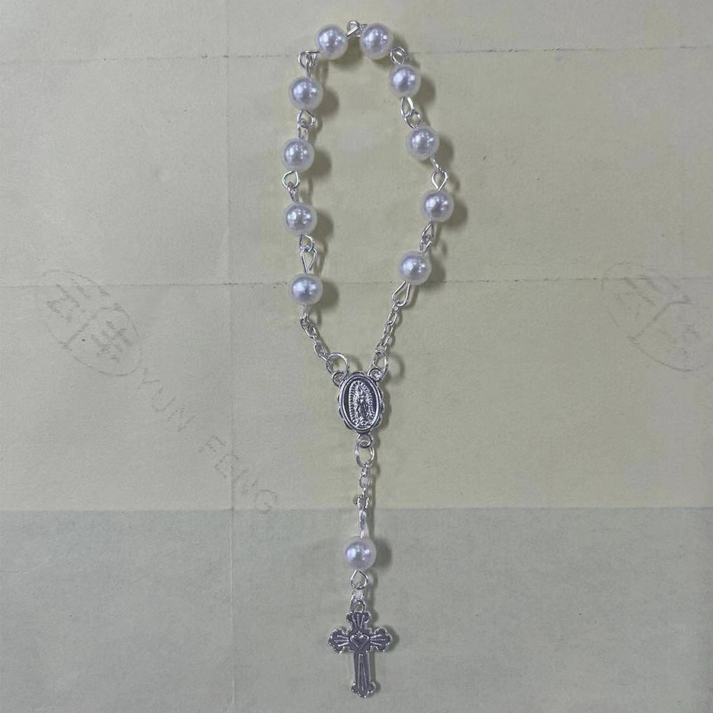 rosary bracelet angel rose pearl gift - MERGE.DAY.1.FREESTYLE