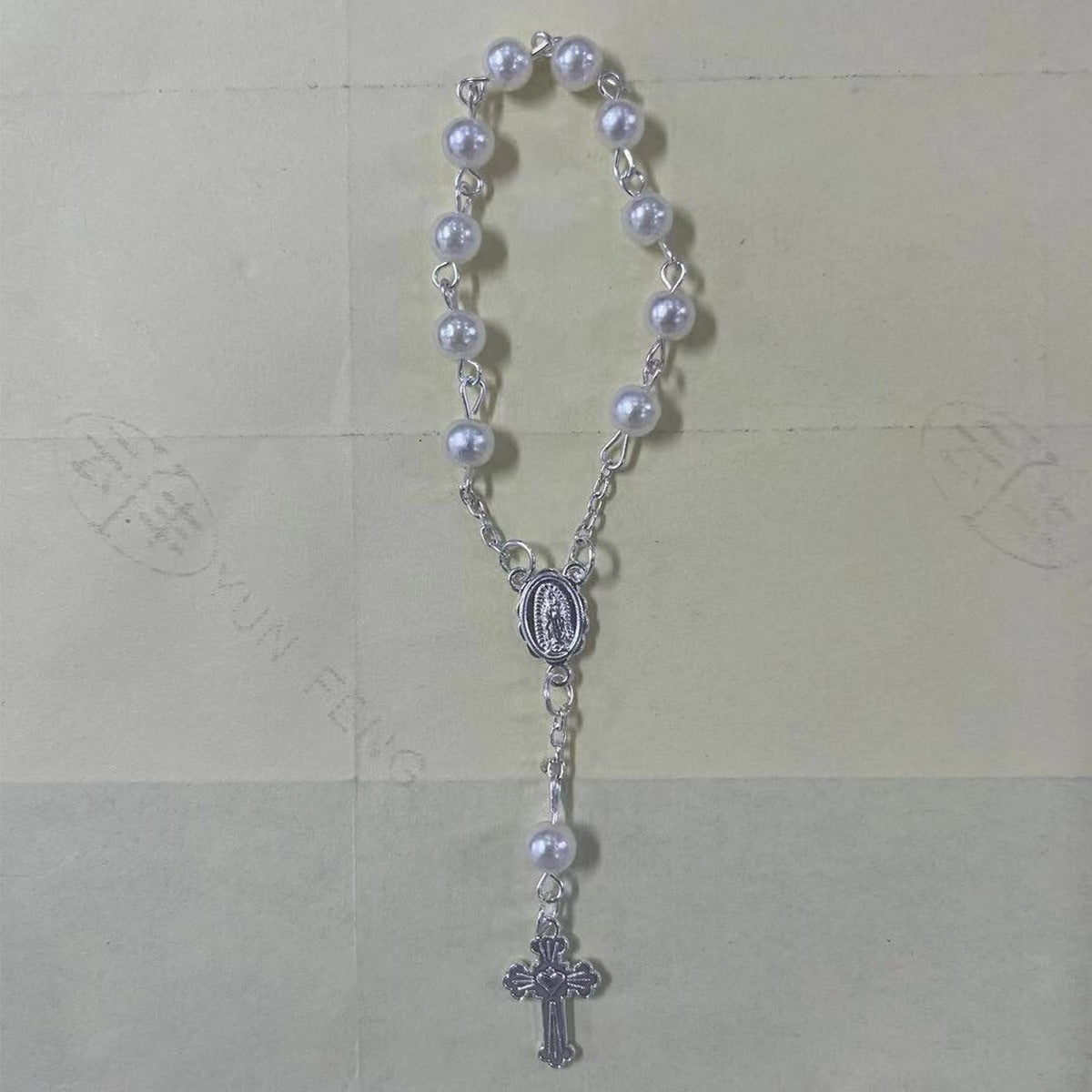 rosary bracelet angel rose pearl gift - MERGE.DAY.1.FREESTYLE