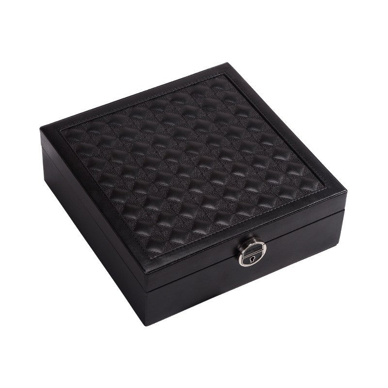 PU leather lockable mirror three-layer single-layer jewelry box - MERGE.DAY.1.FREESTYLE